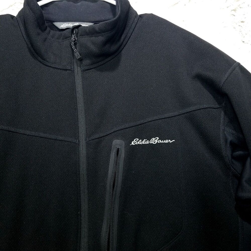 Eddie Bauer Jacket Mens XL Black First Ascent Full Zip Long Sleeve‎ Nylon Coat - Picture 2 of 11